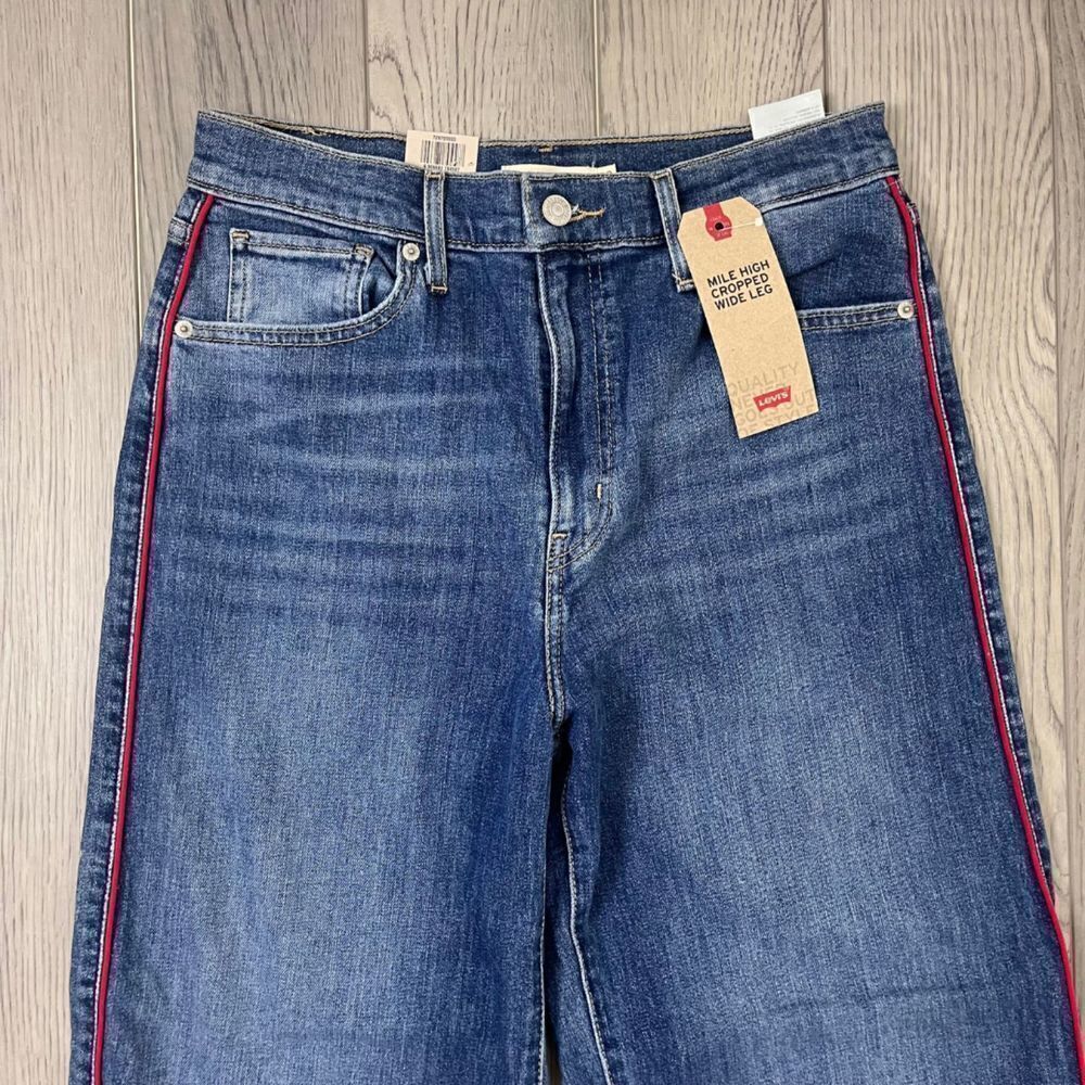 Levis Mile High Rise Wide Leg Women Size 29 Cotton Denim NEW Cropped Jeans Y2K - Picture 13 of 17